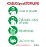 5625-SENALES ADHESIVOS PREIMPRESO  "CONSEJO PARA ESTORNUDAR" SOBRE DE 2 HOJAS EN A4 AVERY AV_KITCOVID5_ES