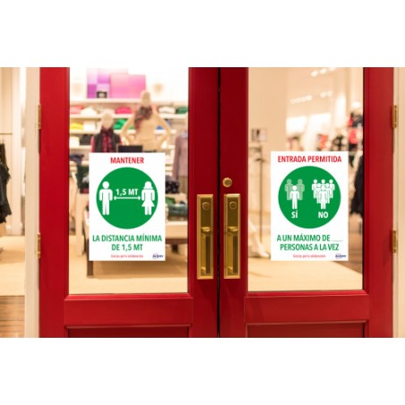 5628-SENALES ADHESIVOS PREIMPRESO  "ENTRADA PERMITIDA" SOBRE DE 2 HOJAS EN A4 AVERY AV_KITCOVID6_ES