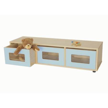 5806-CAJONERA 3 CAJONES FRENTE METACRILATO HAYA MOBEDUC 600115HP18