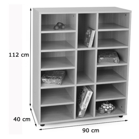5811-MUEBLE INTERMEDIO 15 CASILLAS HAYA MOBEDUC 600811HP18