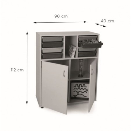 5823-MUEBLE INTERMEDIO ARMARIO Y CUBETERO 900 HAYA MOBEDUC 600817HPS18