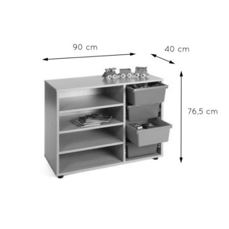 5871-MUEBLE BAJO ESTANTERIA CUBETERO 900 HAYA MOBEDUC 600212HP18