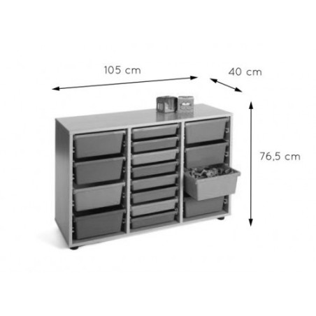 5875-MUEBLE BAJO  CUBETERO 3 COLUMNAS 1042 HAYA MOBEDUC 600214HP18