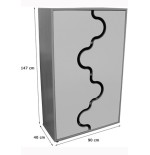 5883-MUEBLE MEDIO ARMARIO, PUERTAS ONDA HAYA MOBEDUC 600319HPS18