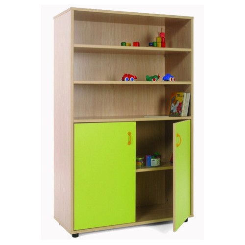 5884-MUEBLE MEDIO ARMARIO Y ESTANTERIA HAYA MOBEDUC 600303HPS18