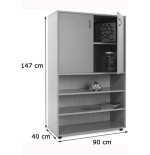 5887-MUEBLE MEDIO ESTANTERIA Y ARMARIO HAYA MOBEDUC 600304HPS18