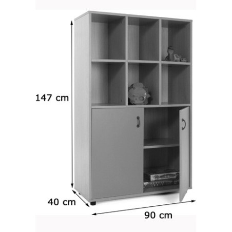5893-MUEBLE MEDIO ARMARIO 6 CASILLAS HAYA MOBEDUC 600307HPS18