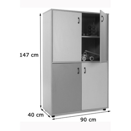 5897-MUEBLE MEDIO ARMARIO 4 PUERTAS HAYA MOBEDUC 600309HPS18