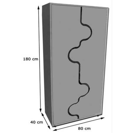 5945-MUEBLE ALTO ARMARIO, PUERTAS ONDA HAYA MOBEDUC 600410HPS18