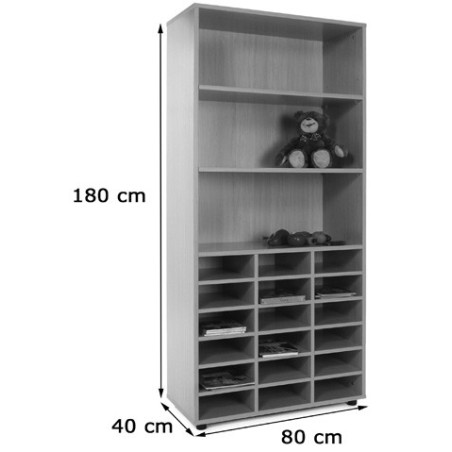 5953-MUEBLE ALTO CASILLERO Y ESTANTERIA HAYA MOBEDUC 600405HP18