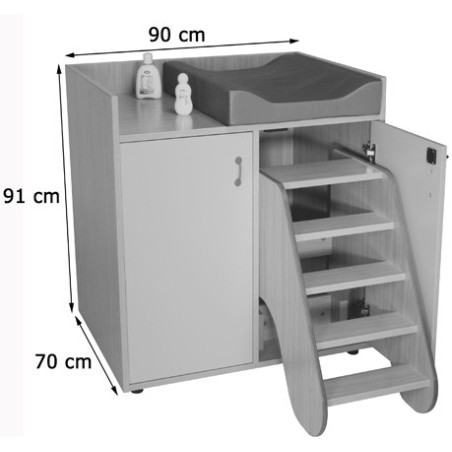 5975-MUEBLE CAMBIADOR CON ESCALERA GIRATORIA (2 PUERTAS) HAYA MOBEDUC 600708HPS18