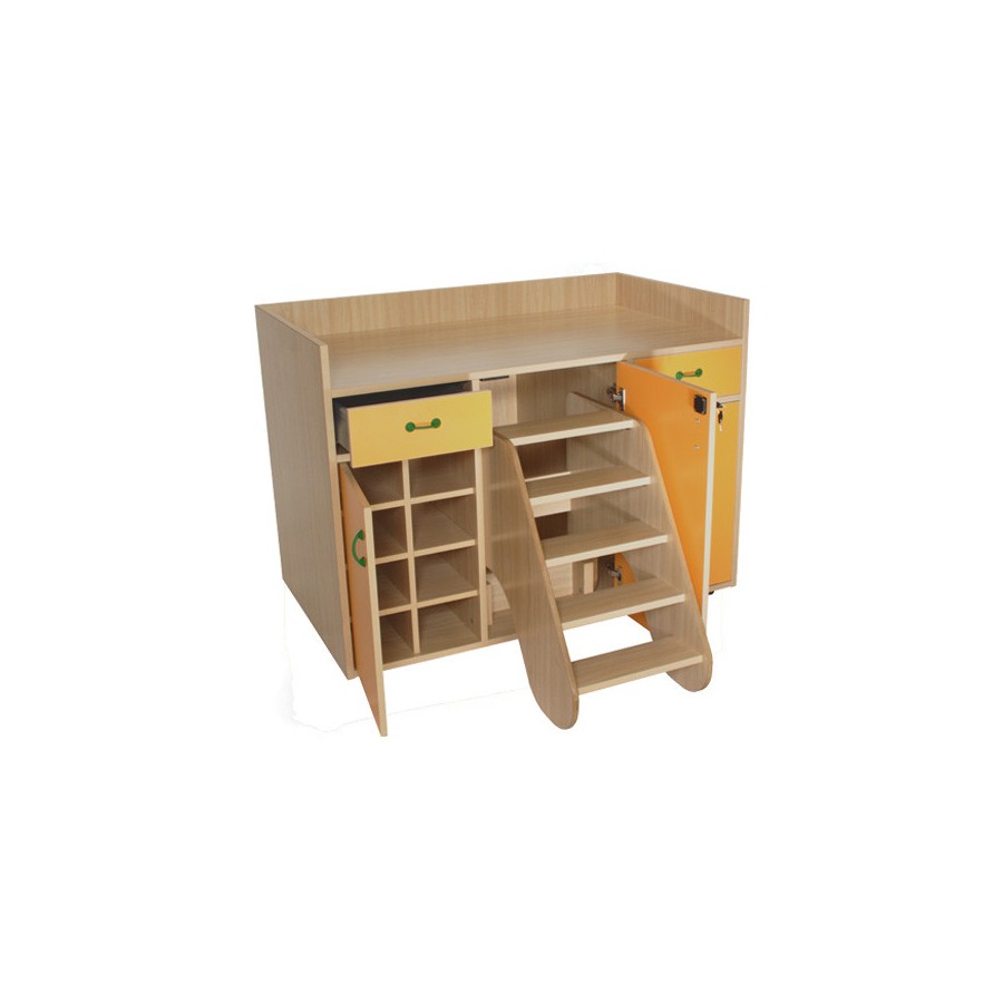 5976-MUEBLE CAMBIADOR CON ESCALERA GIRATORIA (3 PUERTAS) HAYA MOBEDUC 600709HPS18