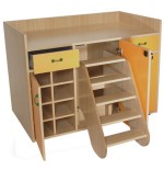 5976-MUEBLE CAMBIADOR CON ESCALERA GIRATORIA (3 PUERTAS) HAYA MOBEDUC 600709HPS18