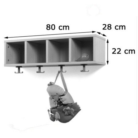 6005-MUEBLE PERCHERO 4 CASILLAS 80-22 HAYA MOBEDUC 600604H18