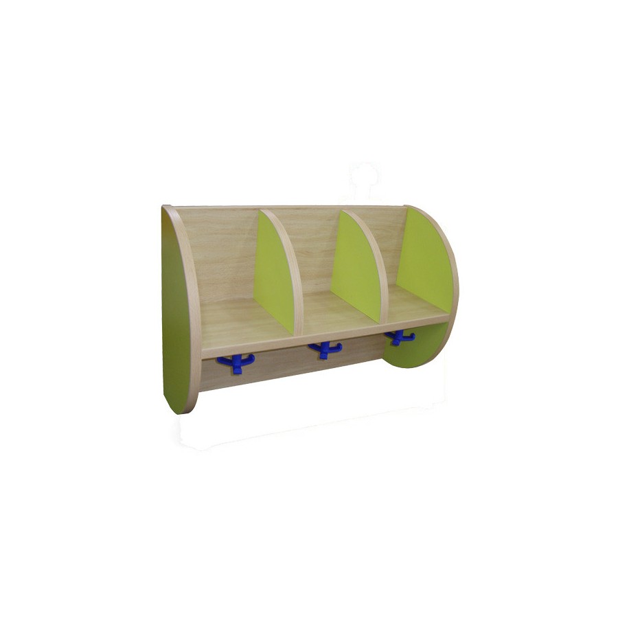 6006-MUEBLE PERCHERO "QUESITOS" 3 CASILLAS 605 HAYA MOBEDUC 600618H19