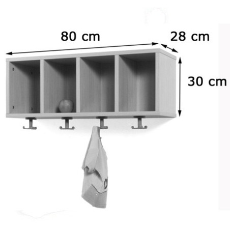 6015-MUEBLE PERCHERO 4 CASILLAS 80-30 HAYA MOBEDUC 600605H18