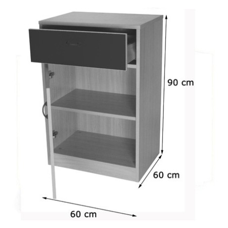 6064-MUEBLE VAJILLERO (FONDO 60 CM) HAYA MOBEDUC 600638HPS18