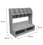 6077-BANCO ZAPATERO PERCHERO 5 CASILLAS HAYA MOBEDUC 600647HP18