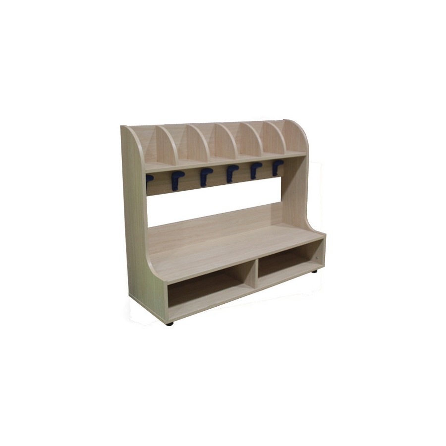 6078-BANCO ZAPATERO PERCHERO 6 CASILLAS HAYA MOBEDUC 600648HP18