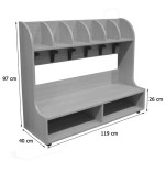 6079-BANCO ZAPATERO PERCHERO 6 CASILLAS HAYA MOBEDUC 600648HP18