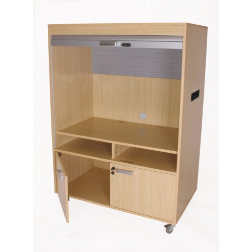 6136-MUEBLE TELEVISION Y VIDEO BAJO CON PERSIANA HAYA MOBEDUC 600910HRC18