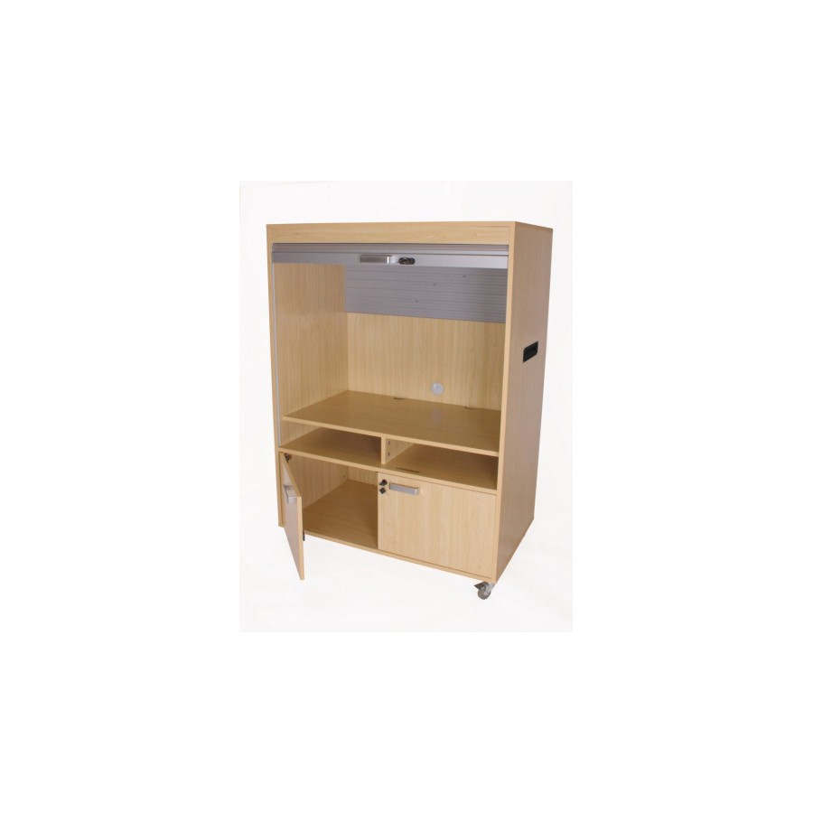 6136-MUEBLE TELEVISION Y VIDEO BAJO CON PERSIANA HAYA MOBEDUC 600910HRC18