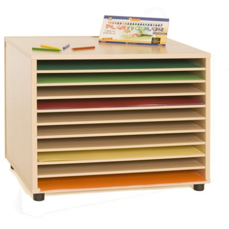 6198-MUEBLE ARCHIVADOR DE CARTULINAS HORIZONTAL HAYA MOBEDUC 600908HP18