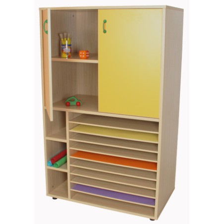 6214-MUEBLE CARTULINERO Y ARMARIO (ANCHO 90 CM) HAYA MOBEDUC 602211HPS18