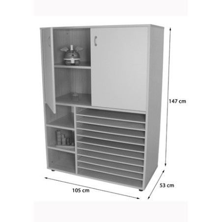 6217-MUEBLE CARTULINERO Y ARMARIO (ANCHO 105 CM) HAYA MOBEDUC 602212HPS18