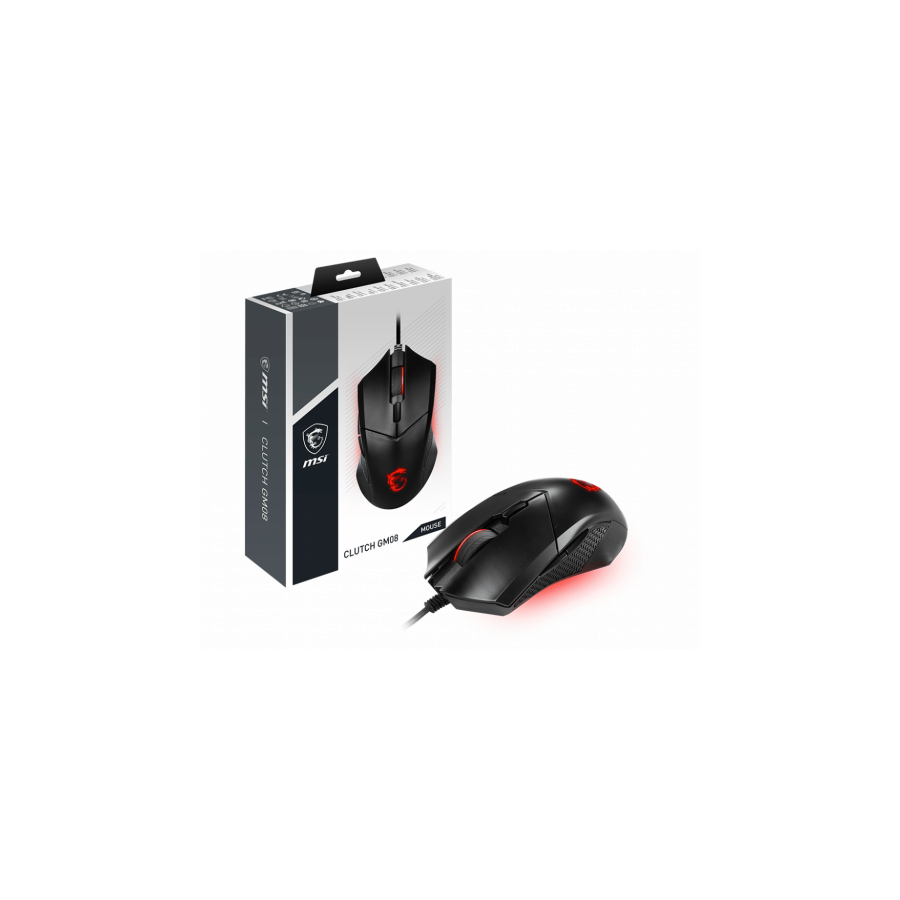 MSI Clutch GM08 raton Ambidextro USB tipo A Optico 4200 DPI