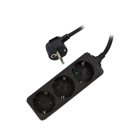 6693-Ewent EW3959 base multiple 1,5 m 3 salidas AC Interior Negro