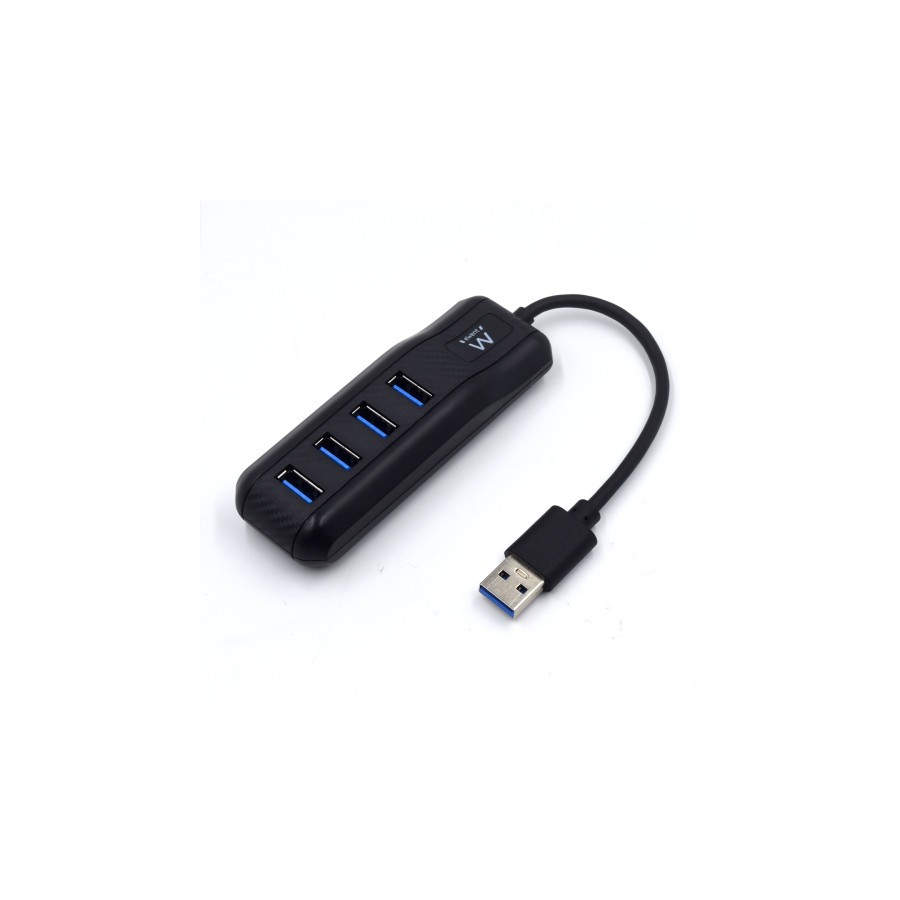 6722-Ewent EW1138 hub de interfaz USB 3.2 Gen 1 (3.1 Gen 1) Type-A 5000 Mbit/s Negro