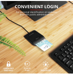 6781-Trust Primo lector de tarjeta inteligente Interior Negro CardBus+USB 2.0