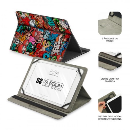 6813-SUBBLIM Funda Tablet Universal TRENDY CASE GRAFFITI 10.1"
