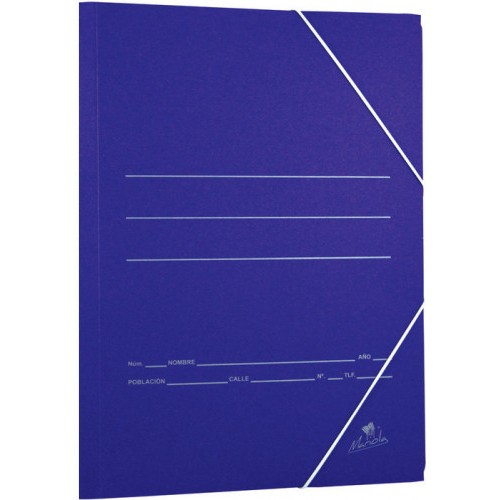 6878-CARPETA CARTON AZUL 500 GR./M2. FOLIO GOMA SENCILLA MARIOLA 1080