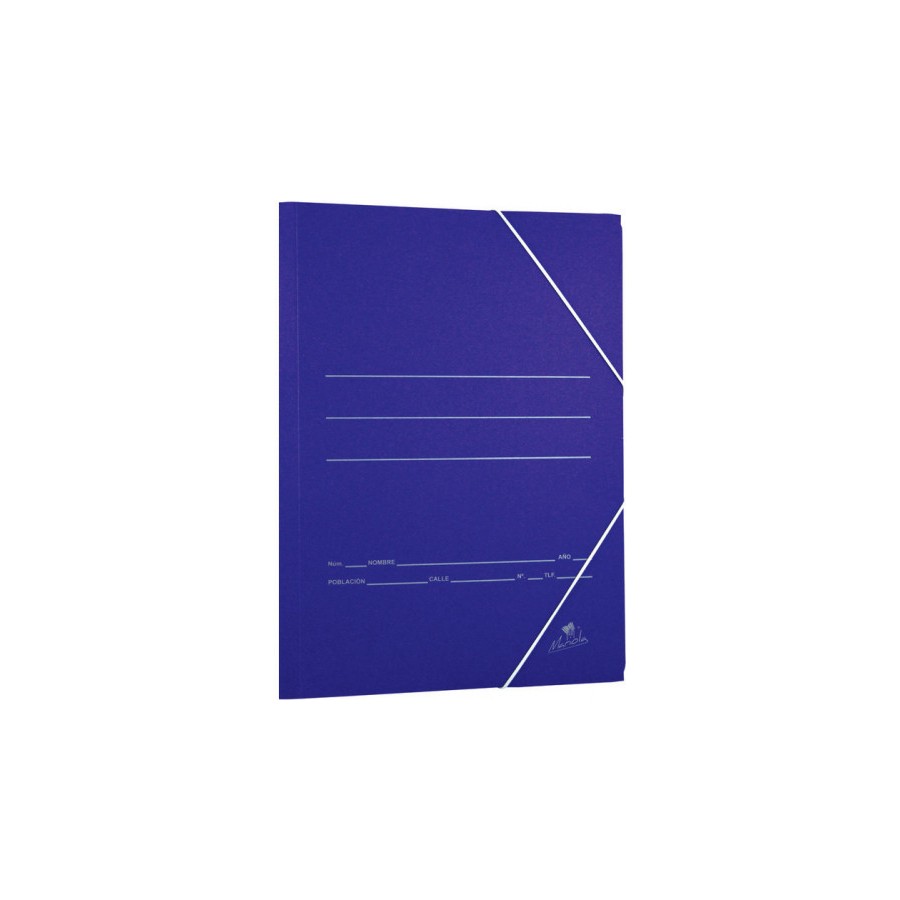 6878-CARPETA CARTON AZUL 500 GR./M2. FOLIO GOMA SENCILLA MARIOLA 1080