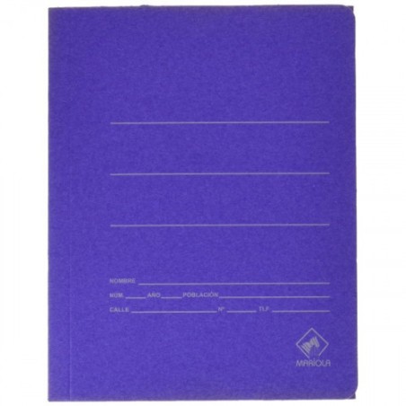 6880-CARPETA CARTON AZUL 500 GR./M2. CUARTO GOMA SENCILLA MARIOLA 1040