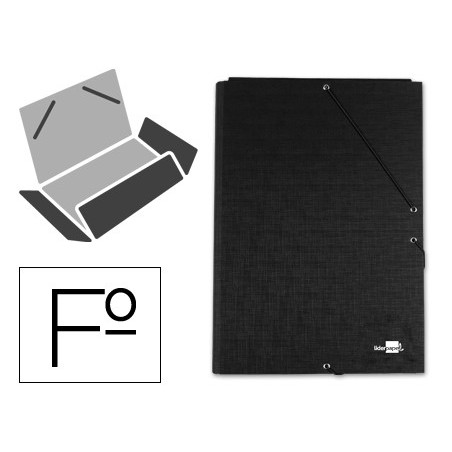 6885-CARPETA CARTON SIMIL PRESPAN 500 GR./M2. FOLIO GOMA SOLAPA NEGRO MARIOLA 1525NE