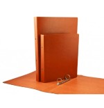 6914-CARPETA ANILLAS REDONDAS CARTON GOFRADO CUARTO NATURAL 4-A-25 MM. No 12 CUERO REDONDA  MARIOLA 5144N