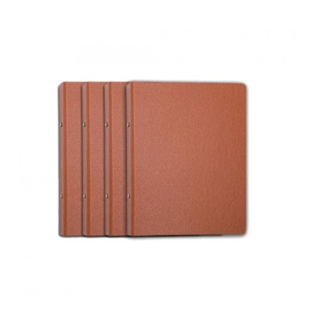 6915-CARPETA ANILLAS REDONDAS CARTON GOFRADO FOLIO NATURAL 4-A-40 MM. No 12 CUERO REDONDA  MARIOLA 0184N