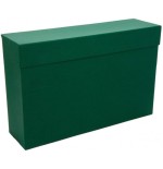 6921-CAJA TRANSFERENCIA FOLIO CARTON FORRADO EN GELTEX (39X25,5 X11 CM) VERDE MARIOLA 1685VE