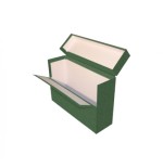 6925-CAJA TRANSFERENCIA FOLIO DOBLE LOMO CARTON FORRADO EN GELTEX (39X25,5X20 CM) VERDE MARIOLA 1689VE