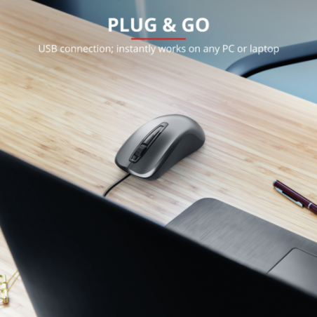 6971-Trust Carve raton USB tipo A Optico 1200 DPI Ambidextro