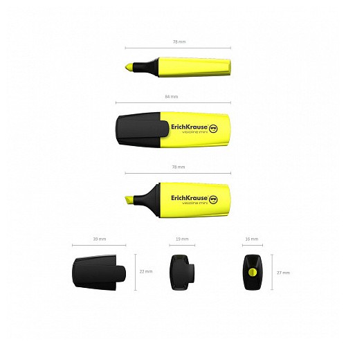 7001-FLUORESCENTE VISIOLINE MINI, COLOR: AMARILLO ERICH KRAUSE 42753