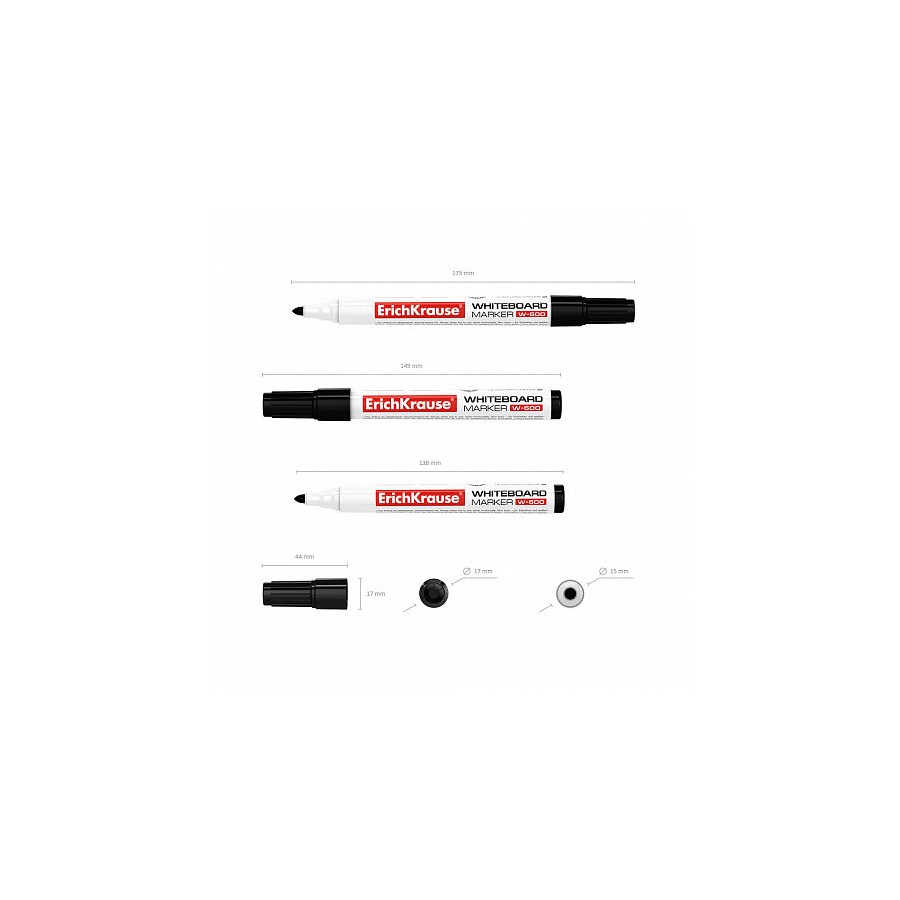 7008-MARCADOR PIZARRA BLANCA W-500, COLOR: NEGRO ERICH KRAUSE 12845