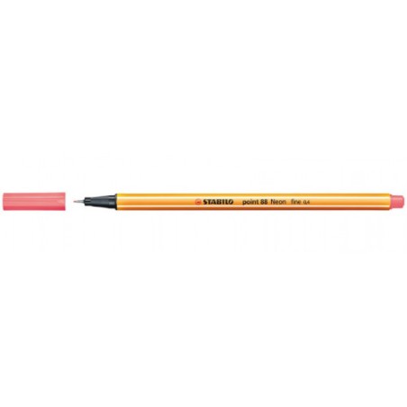 701-ROTULADOR PUNTA FINA POINT 88 0.4MM ROJO NEON STABILO 88/040