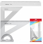 7021-SET DE GEOMETRIA GRANDE (REGLA 30 CM, ESCUADRA 16 CM/45o, ESCUADRA 22 CM/60o, TRANSPORTADOR 180o/10CM) ERICH KRAUSE