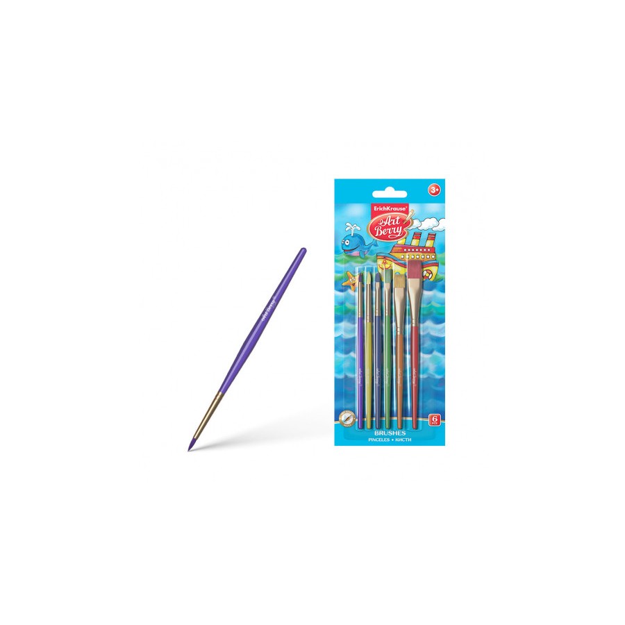 7073-SET PINCELES SINTETICOS PARA DIBUJAR Y DECORAR, 6 UDS. ARTBERRY 36125