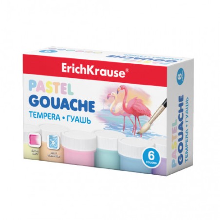 7077-CAJA GOUACHE PASTEL 6 COLORS BY 20ML ERICH KRAUSE 50540