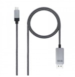 Nanocable 10.15.5002 adaptador de cable de video 1,8 m USB Tipo C DisplayPort Aluminio, Negro